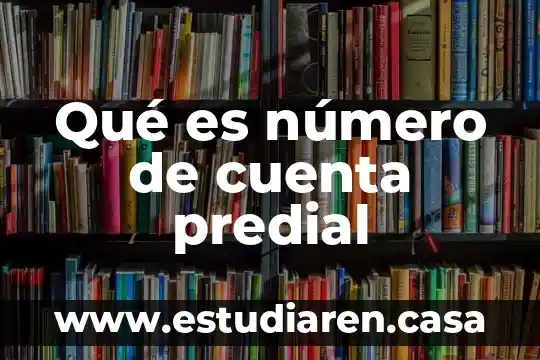 Qué es número de cuenta predial