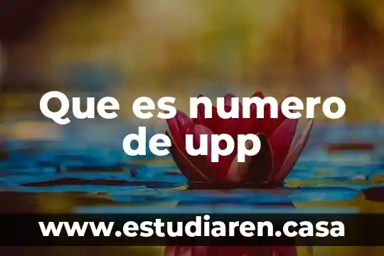Que es numero de upp