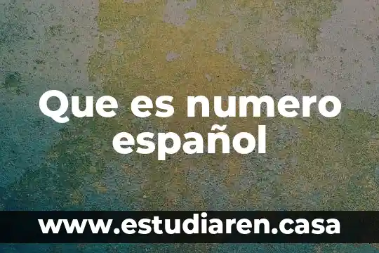 Que es numero español