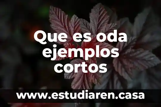 Que es oda ejemplos cortos