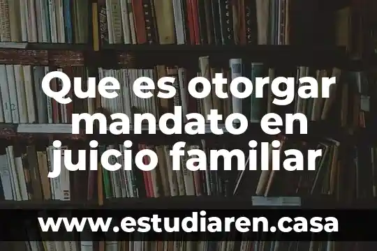 Que es otorgar mandato en juicio familiar