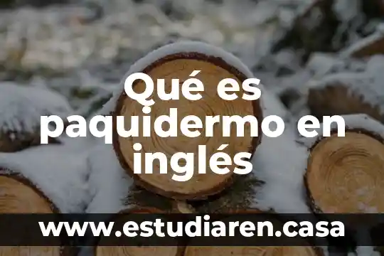 Qué es paquidermo en inglés