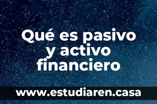 Qué es pasivo y activo financiero