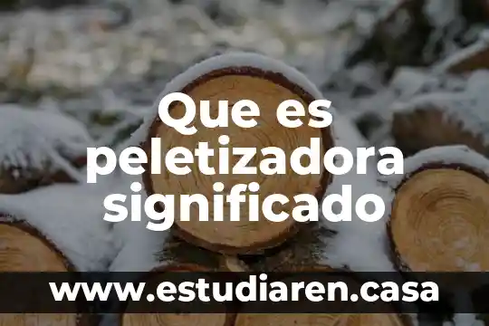 Que es peletizadora significado