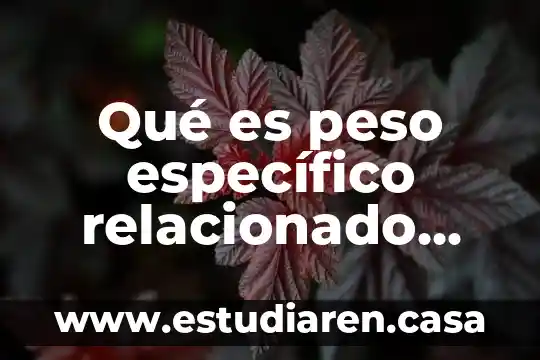 Que es peso y dar un ejemplo 7 Qué es peso específico relacionado con la densidad
