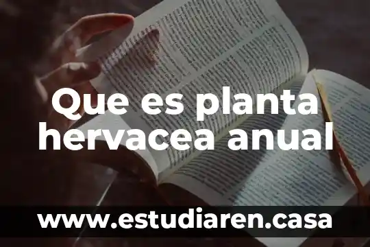 Que es planta hervacea anual
