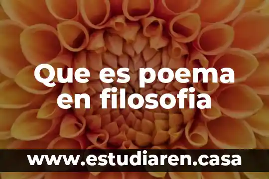 Que es poema en filosofia