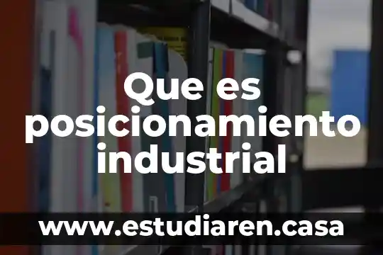 Que es posicionamiento industrial