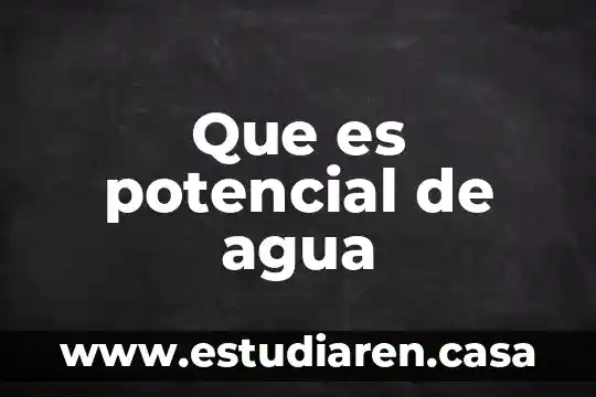 Que es potencial de agua