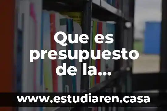 Que es presupuesto de la investigación