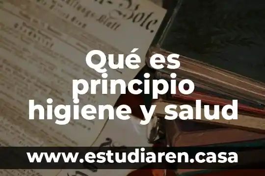 Qué es principio higiene y salud
