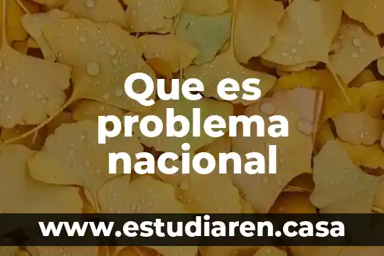 Qué es trámites en territorio nacional 5 Que es problema nacional