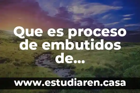 Tusimo de masas que es 3 Que es proceso de embutidos de manufactura