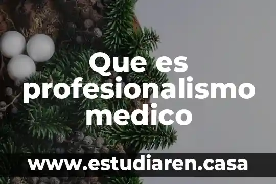 Que es profesionalismo medico