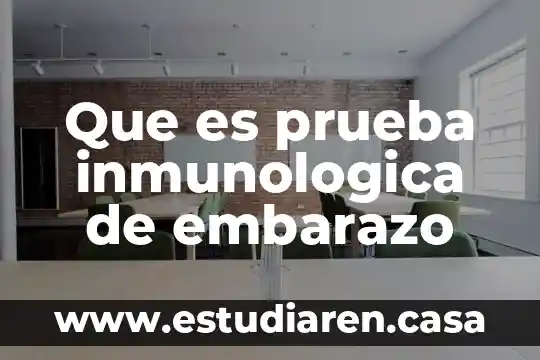 Que es prueba inmunologica de embarazo