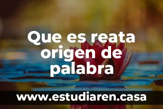 Que es la palabra de dios 5 Que es reata origen de palabra