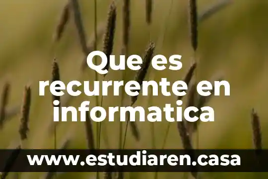 Que es recurrente en informatica