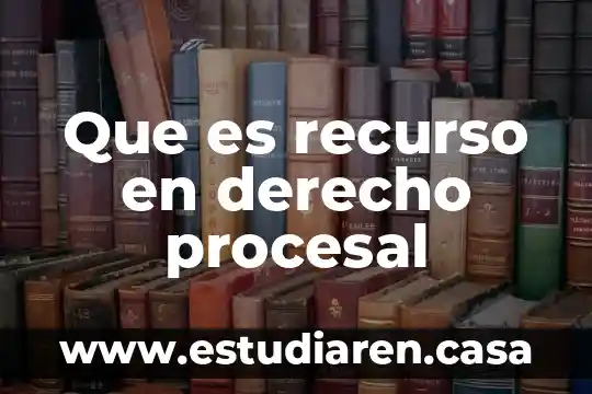 Que es recurso en derecho procesal