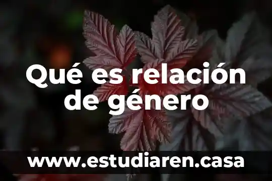 Que es el genero blue 6 Qué es relación de género