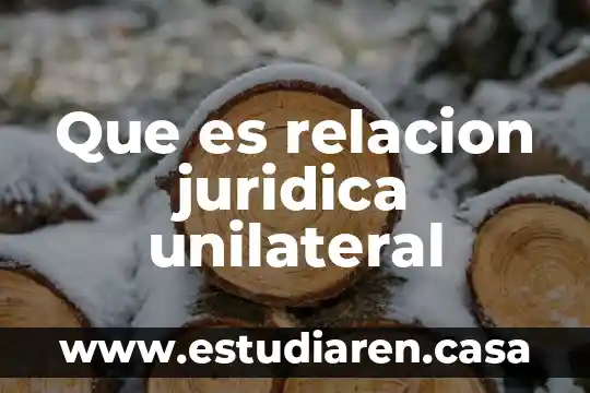 Que es la logic juridica 5 Que es relacion juridica unilateral