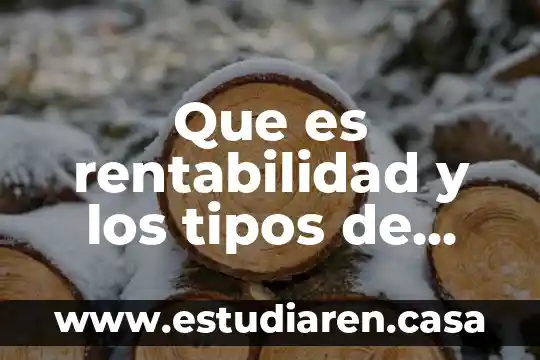Que es rentabilidad y los tipos de rentabilidad