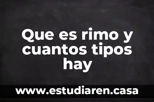Que es rimo y cuantos tipos hay