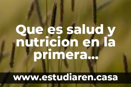 Qué es infancia común 4 Que es salud y nutricion en la primera infancia