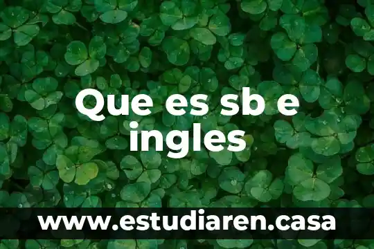 Que es sb e ingles