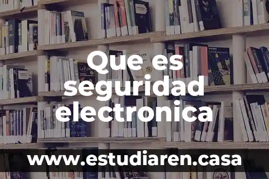 Que es seguridad electronica