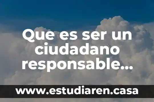 Que es ser velico 6 Que es ser un ciudadano responsable del mundo