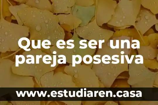 Que es ser una pareja posesiva