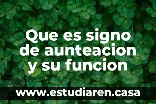 Que es signo de aunteacion y su funcion