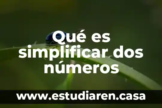 Qué es simplificar dos números