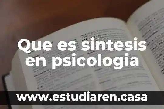 Que es sintesis en psicologia