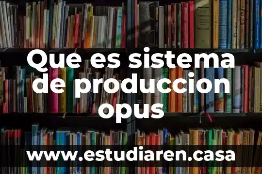 Que es un sistema de inormación 8 Que es sistema de produccion opus