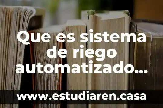 Que es sistema de riego automatizado casero