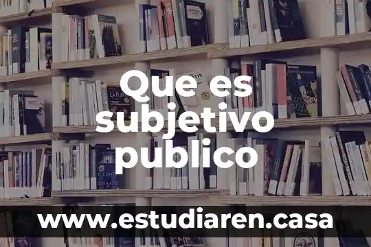 Que es subjetivo publico