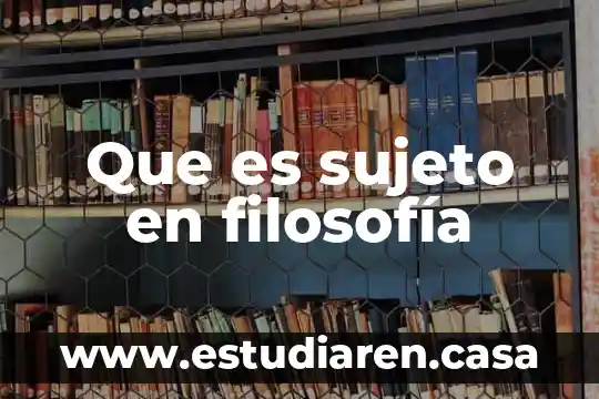 Qué es error en filosofía 4 Que es sujeto en filosofía