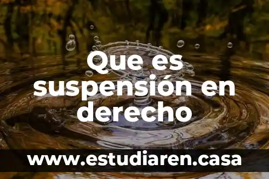 Que es tener un amigo con derecho 8 Que es suspensión en derecho