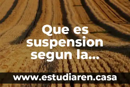 Suspension quimica que es 4 Que es suspension segun la doctrina