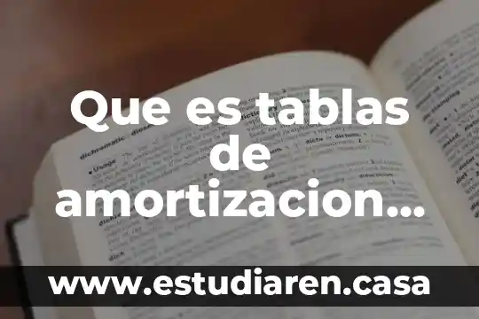 Que es tablas de amortizacion en la vida util
