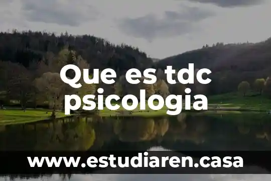 Que es tdc psicologia