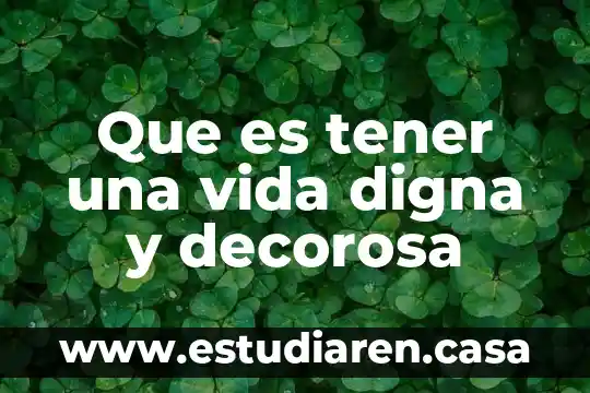 Que es tener fobia social 3 Que es tener una vida digna y decorosa