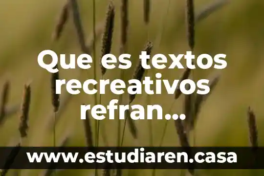 Que es procesdor de textos 3 Que es textos recreativos refran adivinanza historieta