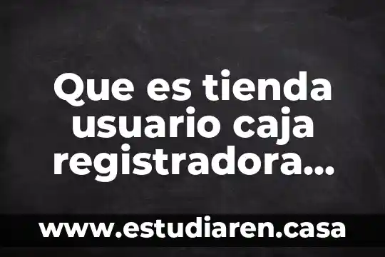Que es un usuario en el sistema de computo 3 Que es tienda usuario caja registradora dispositivos y dispocitivos periféricos