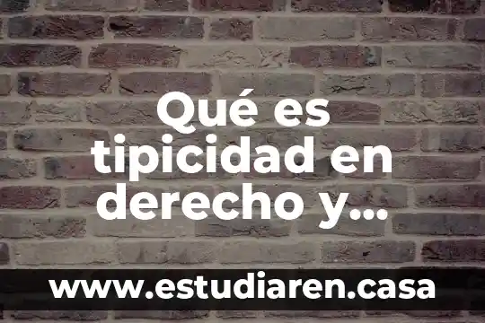Qué es tipicidad en derecho y ejemplo