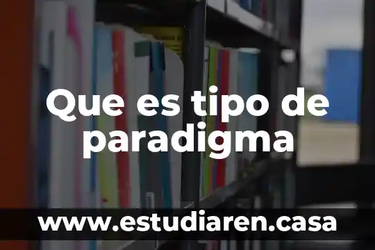 Que es tipo de paradigma