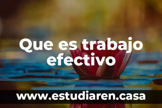 Que es trabajo efectivo