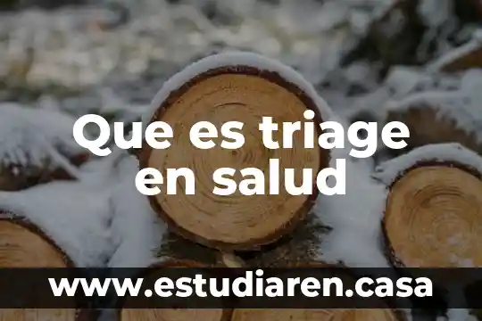 Que es triage en salud