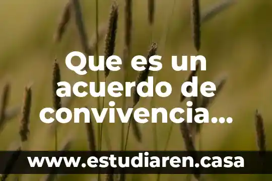 Que es un acuerdo de convivencia familiar